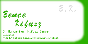 bence kifusz business card